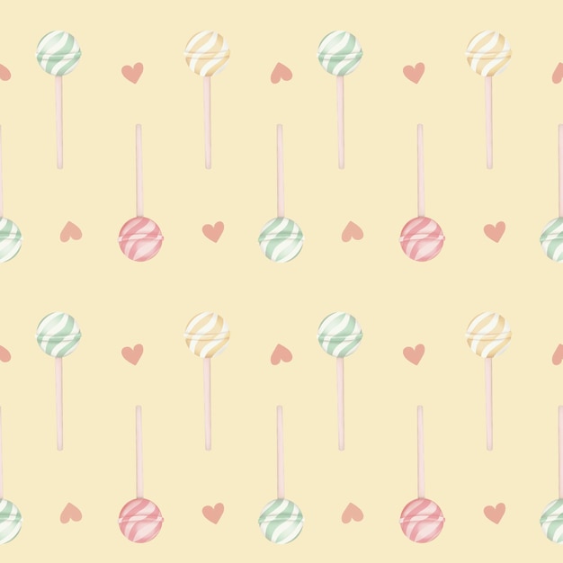 Seamless pattern with lollipops