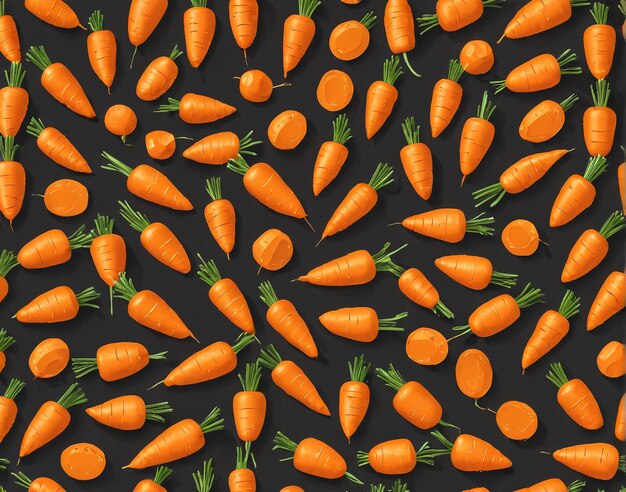 Photo seamless pattern with a lot of fresh carrots