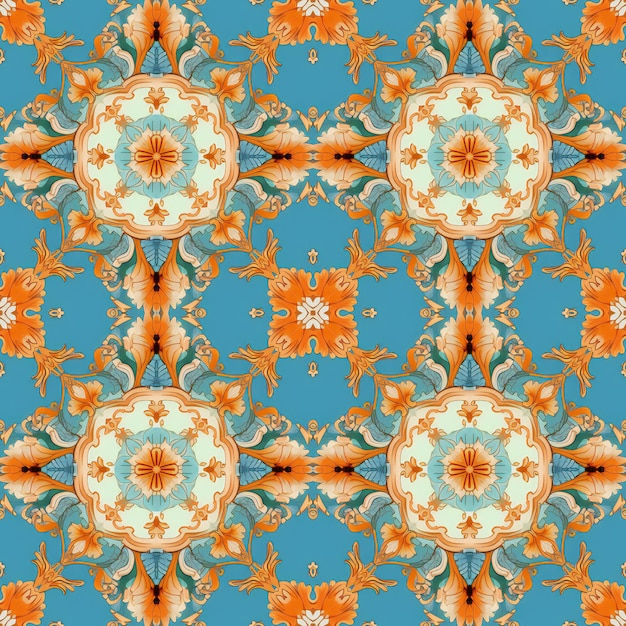 Seamless pattern with mandalas in indian style