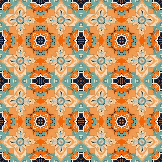 Seamless pattern with mandalas in indian style