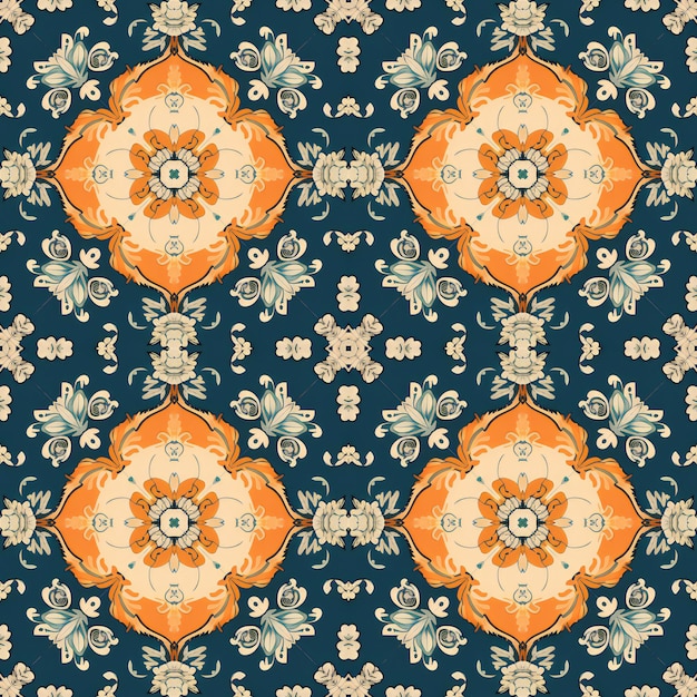 Seamless pattern with mandalas in indian style