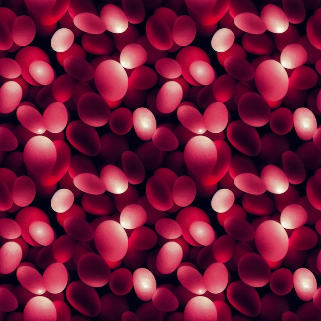 Seamless pattern with matted stones illuminated with red light 3D illustration