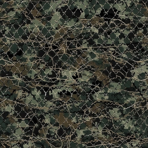 Photo seamless pattern with military camouflage fabric texture wallpaper background design generative ai