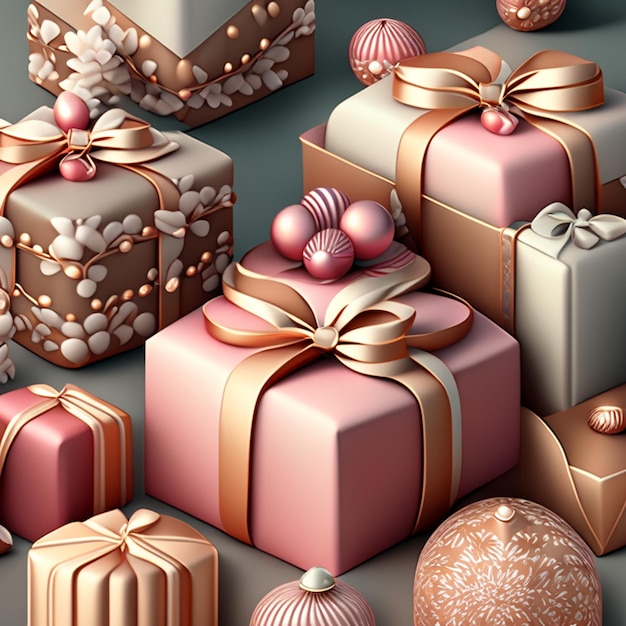 Seamless pattern with new year's gifts