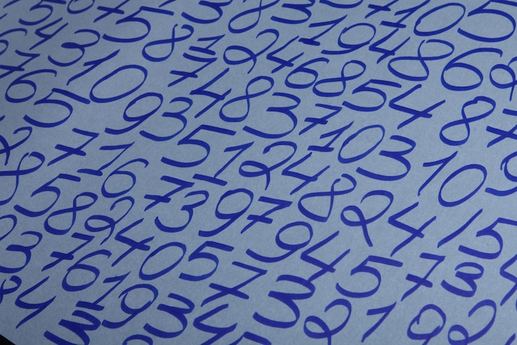 Photo seamless pattern with numbers.