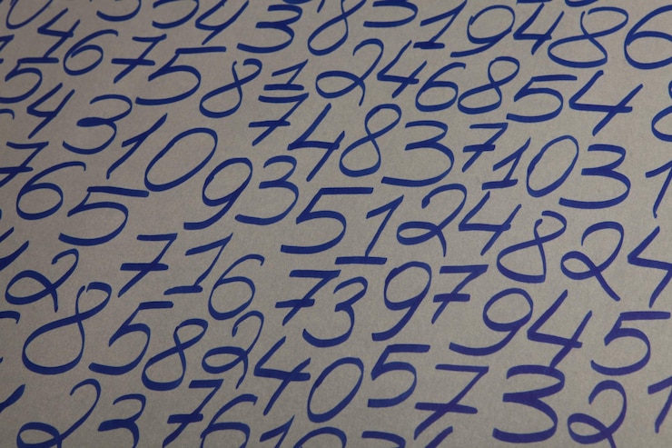 Photo seamless pattern with numbers.