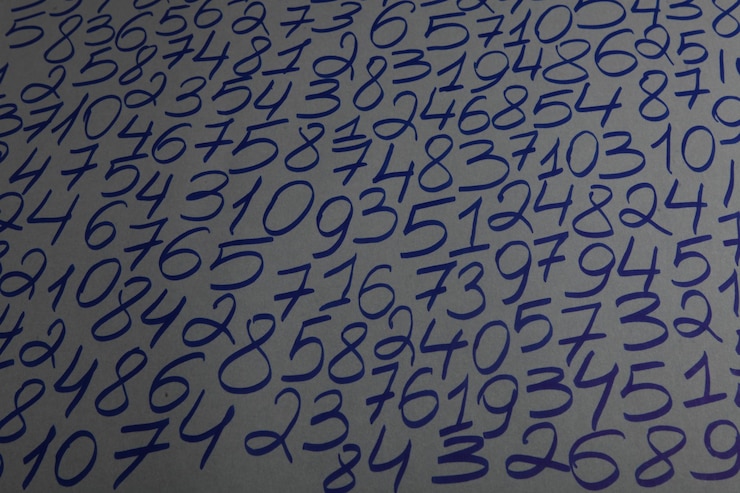 Photo seamless pattern with numbers.