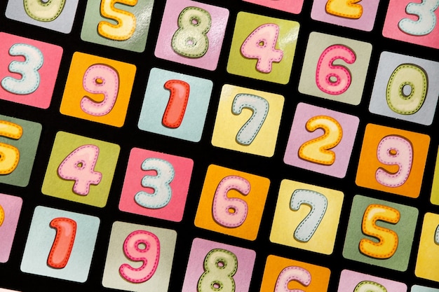 Photo seamless pattern with numbers