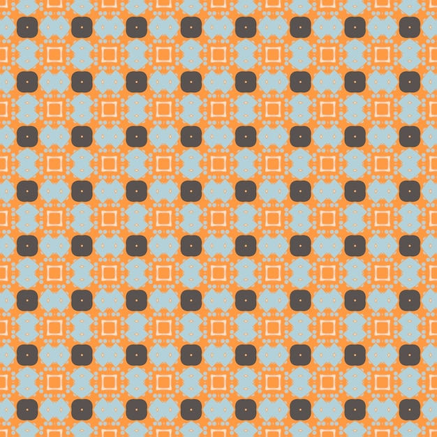 Photo a seamless pattern with orange and gray squares and dots.