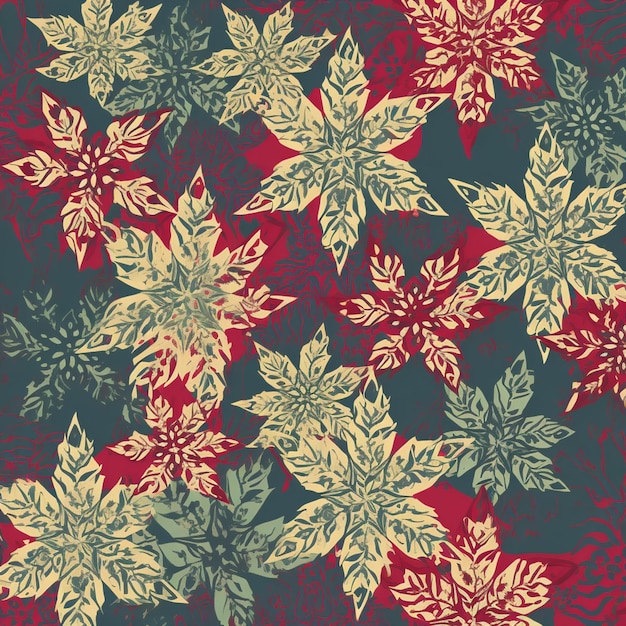 A seamless pattern with a pattern of flowers.