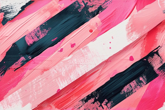 Photo seamless pattern with pink and black paint brushstrokes repeatable texture diagonal lines stripes ideal for textile designs wallpapers background graphics fashion fabrics generative ai