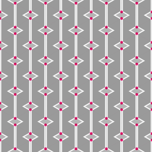 A seamless pattern with pink and red diamonds.