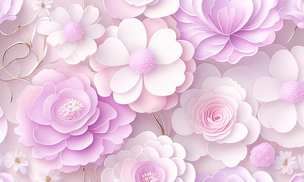 Seamless pattern with pink roses