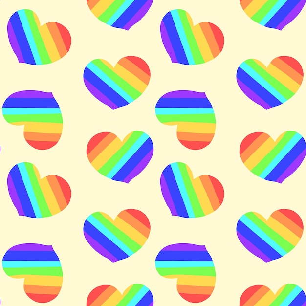 Photo seamless pattern with rainbow heartsthe concept of lgbt