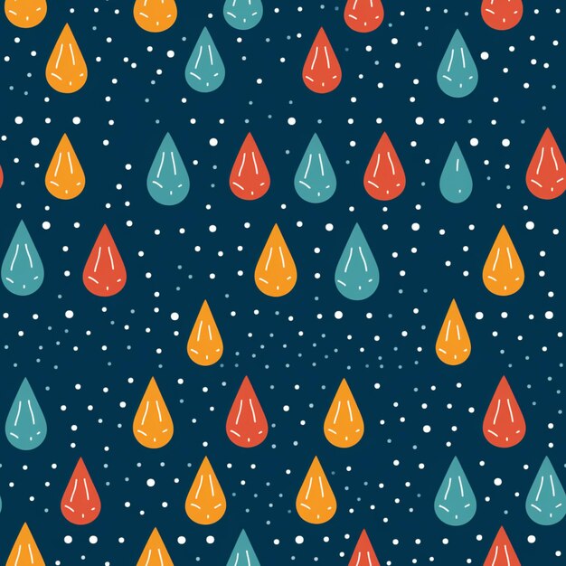 Photo seamless pattern with raindrops on a dark background.