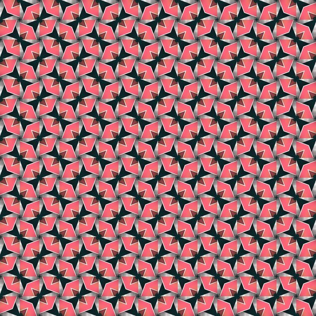 A seamless pattern with red and black stars.