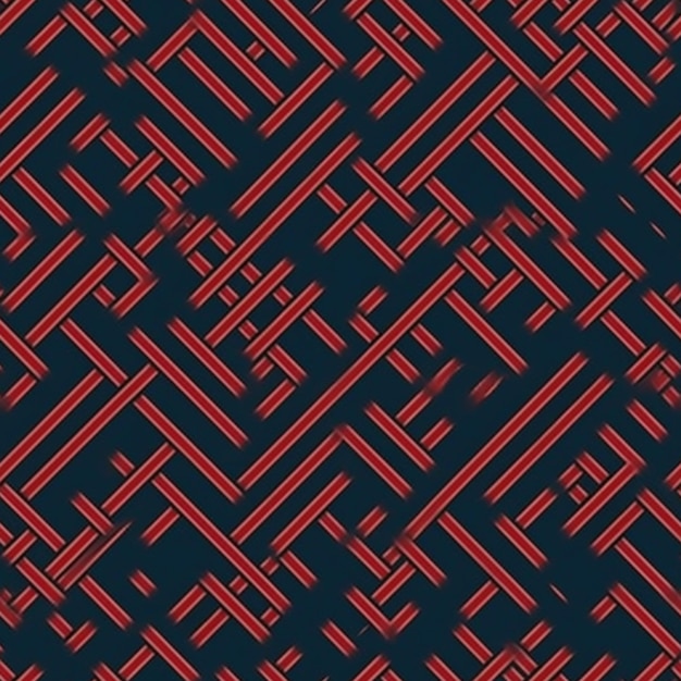 A seamless pattern with red lines on a dark blue background.