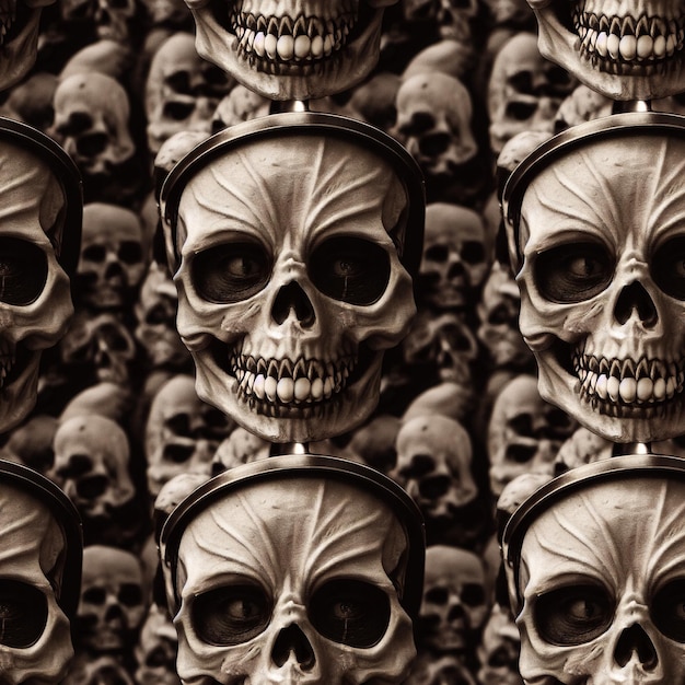 Seamless pattern with skulls