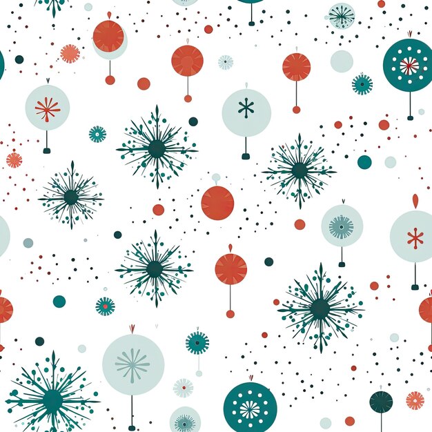 seamless pattern with snowflakes and stars on white background Generative AI content