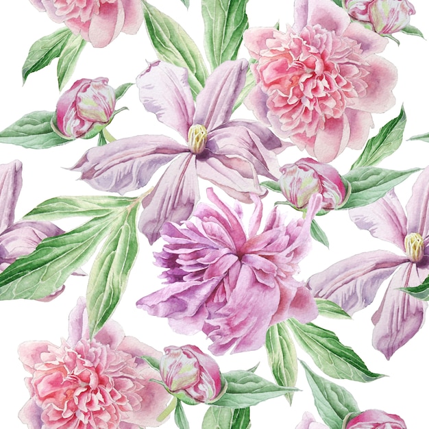 Seamless pattern with spring flowers.