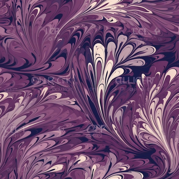 Seamless pattern with a swirls of purple and gold colors.