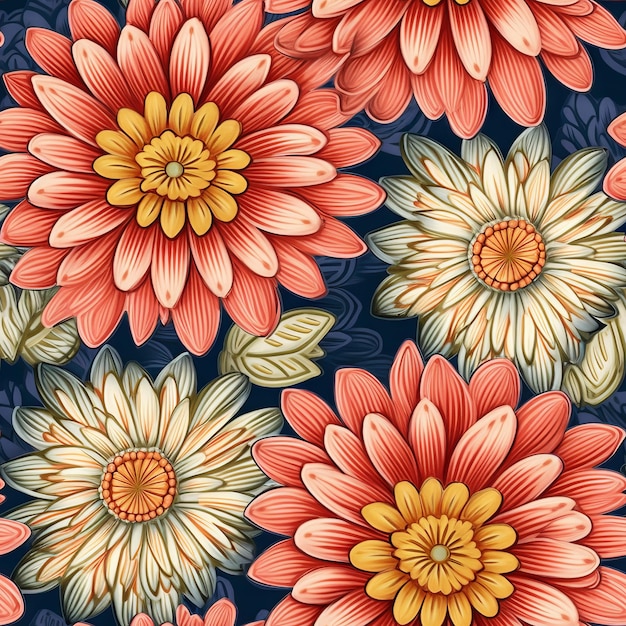 Seamless pattern with a tropical flower