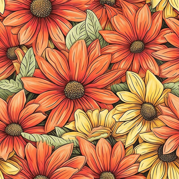 Seamless pattern with a tropical flower