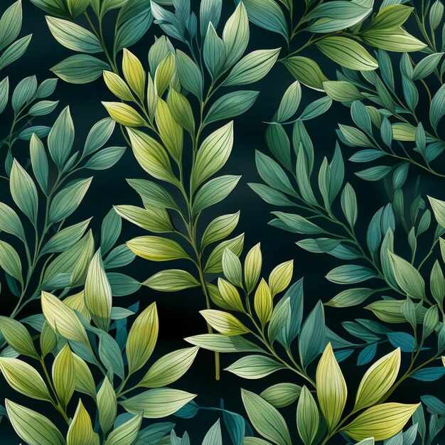 Seamless pattern with tropical leaves background AI generated