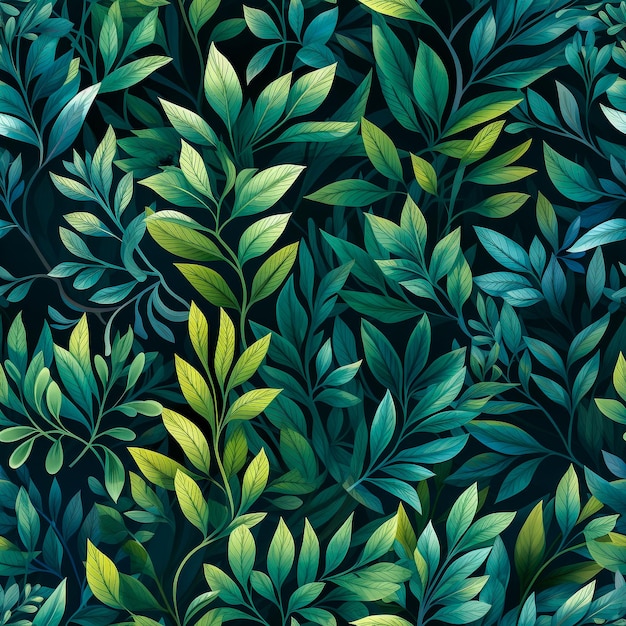 Seamless pattern with tropical leaves background AI generated