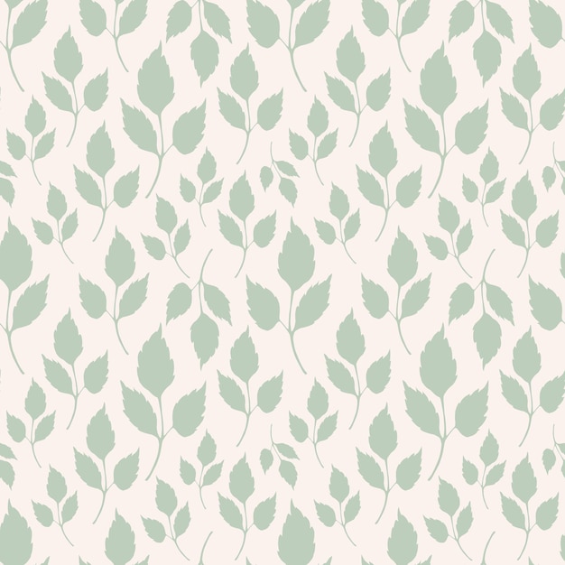 Seamless pattern with vector green leaves