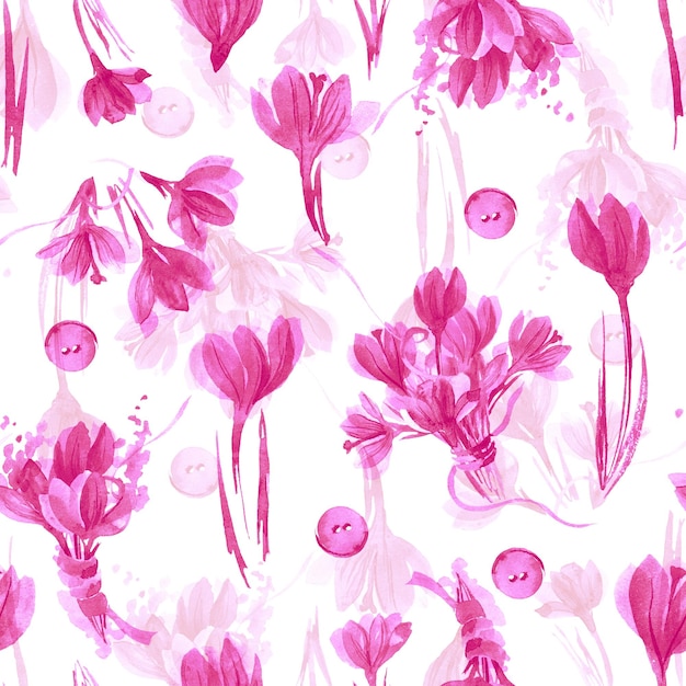 水彩花とのシームレスなパターンデジタルペーパー花の背景