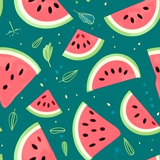 seamless pattern with watermelon