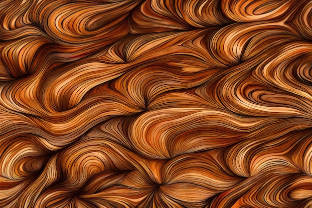 Photo seamless pattern with wavy hair in brown colors