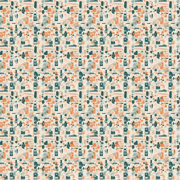 Seamless pattern with the word art on a beige background.
