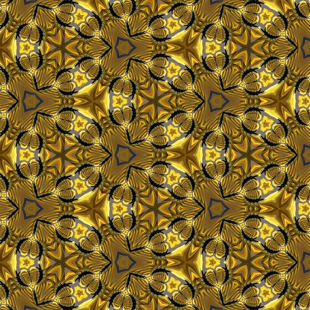 A seamless pattern with yellow and blue abstract shapes.