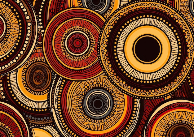 a seamless pattern with yellow orange and brown circles