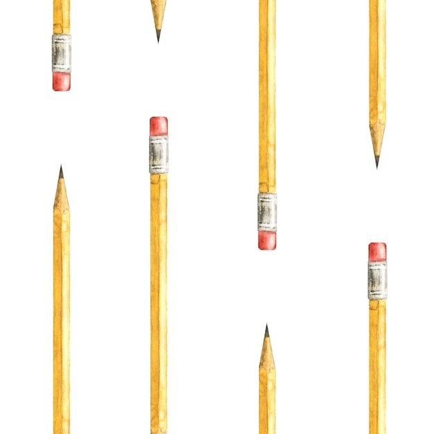 Seamless pattern of yellow pencil