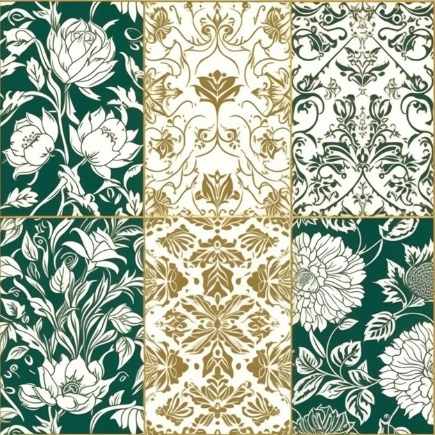 Photo seamless_patterns_exquisite_floral_gold