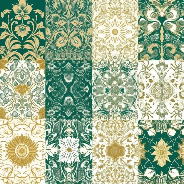 写真 seamless_patterns_exquisite_floral_gold