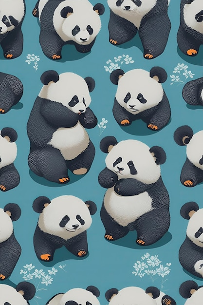 Seamless patterns of panda repeating patterns