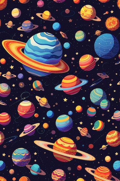 Seamless patterns of planets and stars