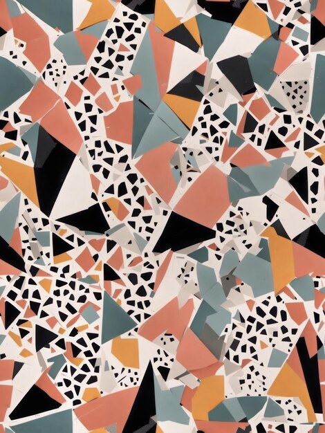 원활한 패턴 반복 패턴 디자인 Terrazzo Seamless Patterns 타일 아트