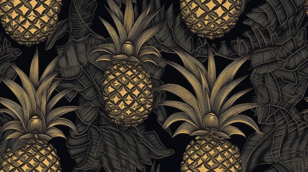 Seamless pineapple pattern