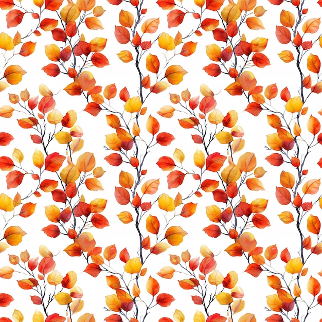 Seamless plant natural pattern leaves on a white background