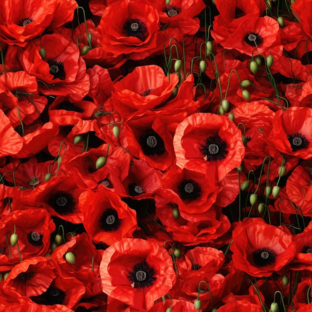 Seamless poppy field texture