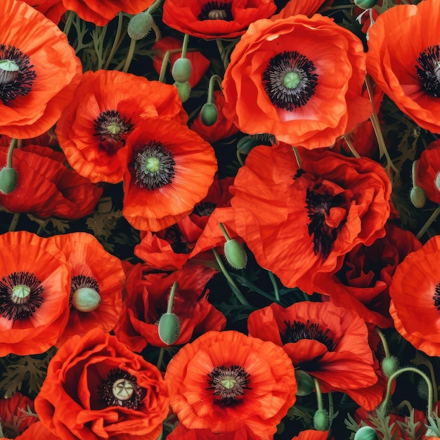 Photo seamless poppy field texture