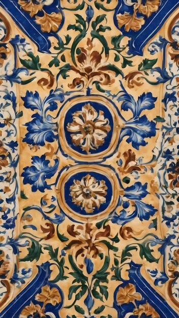 Фото Беспрепятственная португалия или испания azulejo плитка высокого разрешения