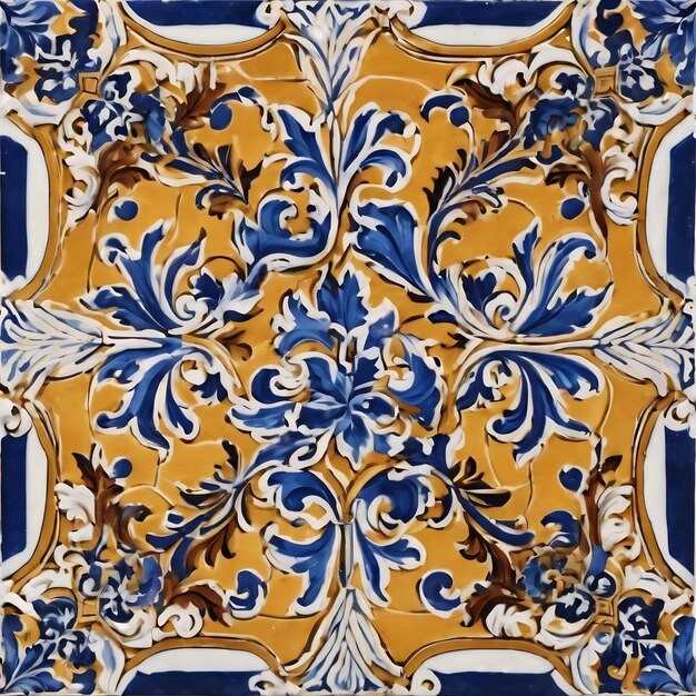 Foto fondo di piastrelle azulejo senza cuciture portogallo o spagnolo