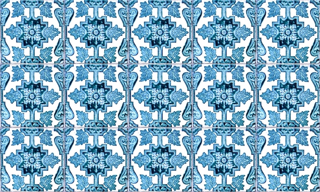 Seamless Portugal or Spain Azulejo Tile. High Resolution.