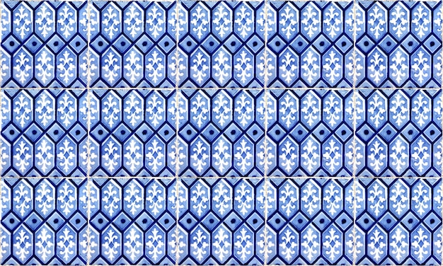 Seamless Portugal or Spain Azulejo Tile. High Resolution.